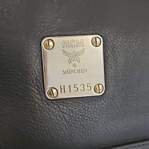 MCM Refurbished Matte Black Leather Boston Bag - Picture 2 of 11